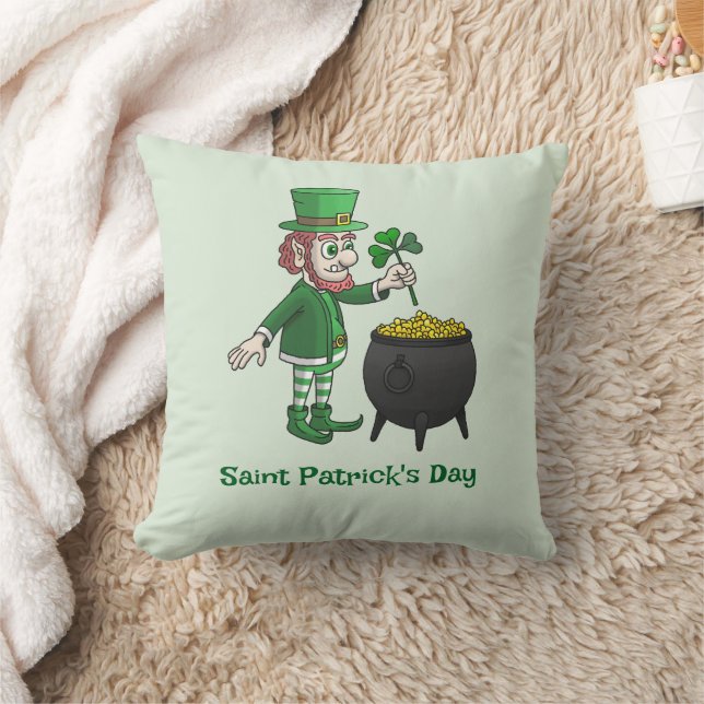 The Leprechauns St. Patrick's Day Celebration Throw Pillow (Blanket)