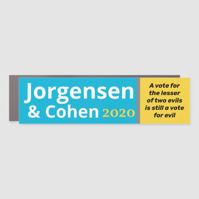 The lesser of two evils is still evil. car magnet (Front)