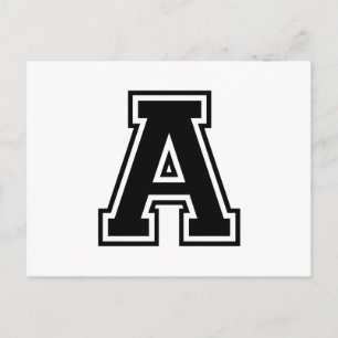 The Letter A, Collegiate Alphabet Postcard