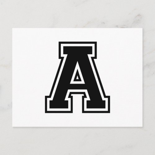 The Letter A Collegiate Alphabet Postcard