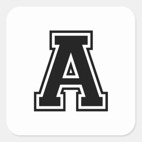 The Letter A Collegiate Alphabet Square Sticker