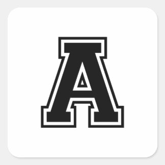 The Letter A, Collegiate Alphabet Square Sticker