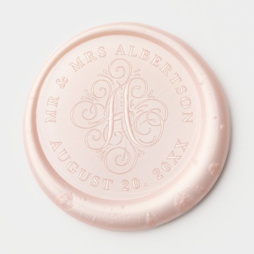 The Letter A Initial Names Wedding Wax Seal Sticker