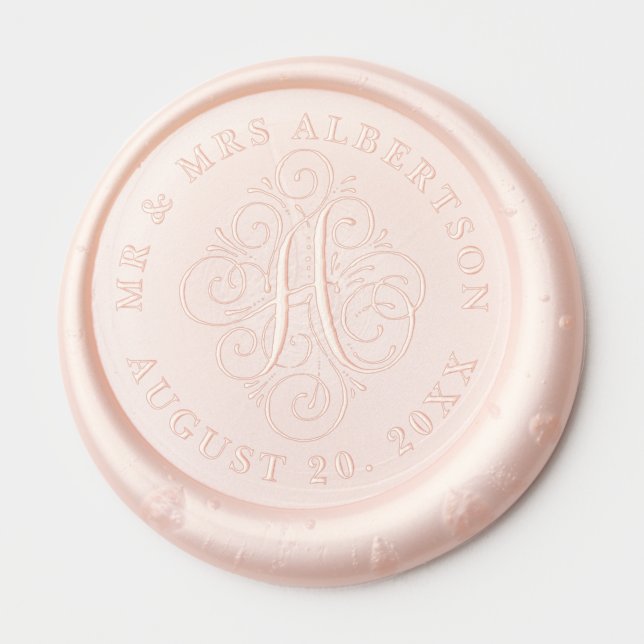 The Letter A Initial Names Wedding Wax Seal Sticker (Front)