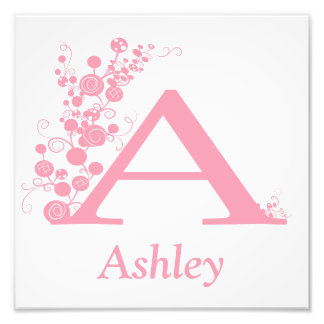 The Letter A - Template - Personlize - Girl Art Photo Print