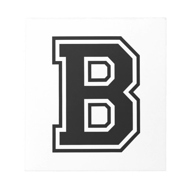 The Letter B, Collegiate Alphabet Notepad (Front)