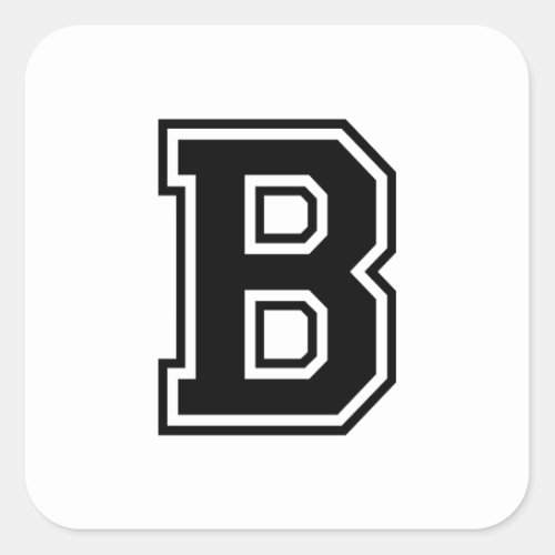 The Letter B Collegiate Alphabet Square Sticker