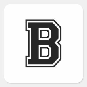 The Letter B, Collegiate Alphabet Square Sticker