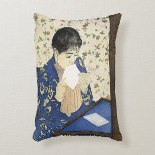 The Letter by Mary Cassatt, Vintage Impressionism Accent Pillow