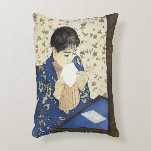 The Letter by Mary Cassatt Vintage Impressionism Accent Pillow