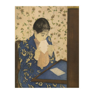 The Letter by Mary Cassatt, Vintage Impressionism Wood Wall Art