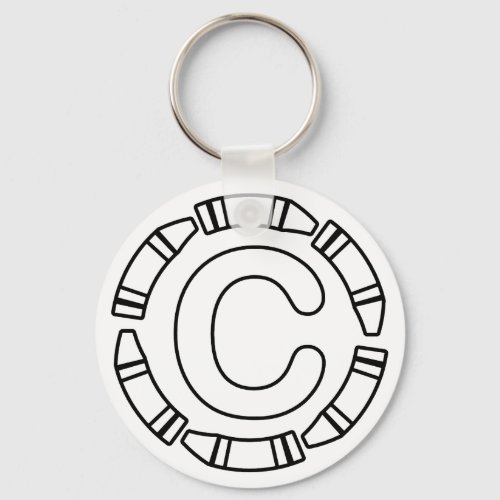 The Letter C Color In Monogram Keychain