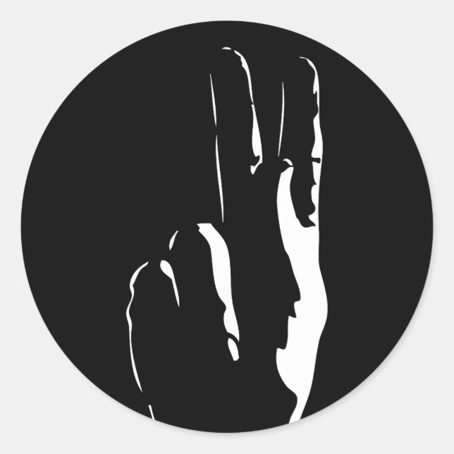 the letter K in sign language Classic Round Sticker (Front)