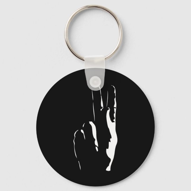 the letter K in sign language Keychain (Front)