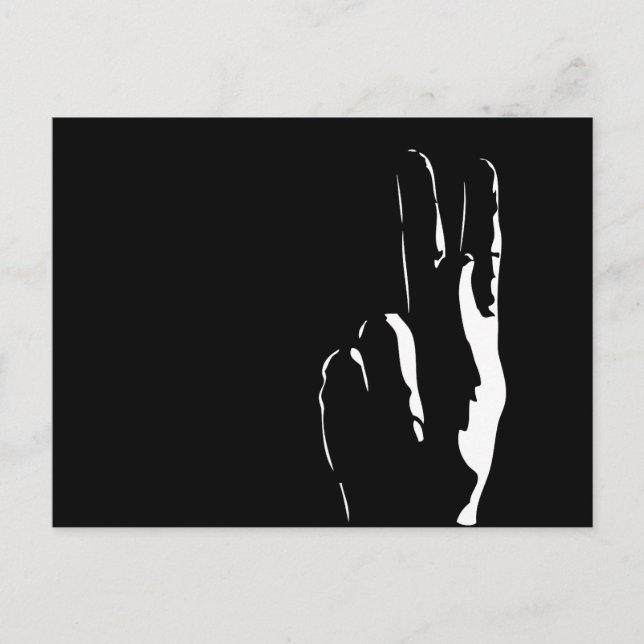 the letter K in sign language Postcard (Front)
