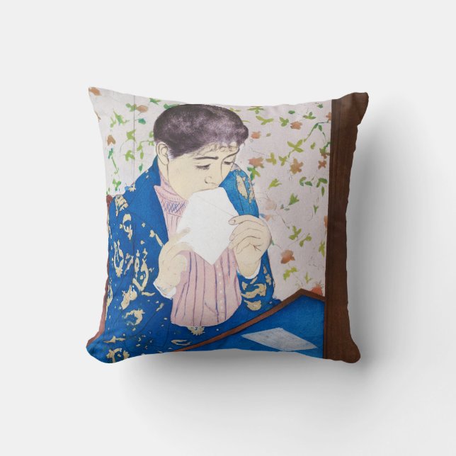 The Letter, Mary Cassatt Throw Pillow (Front)