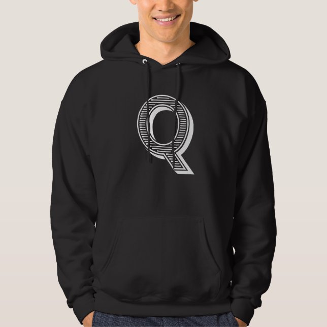 The Letter Q Fun Big and Bold for Events Family Te Hoodie (Front)