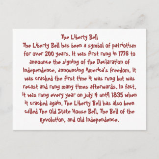 The Liberty Bell Announcement Postcard