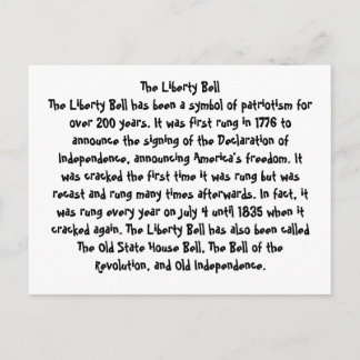 The Liberty Bell Announcement Postcard