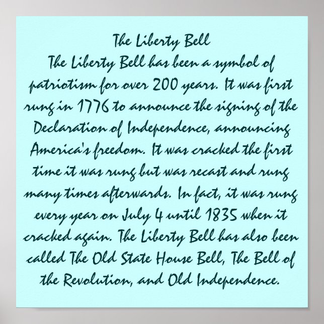 The liberty Bell Poster (Front)