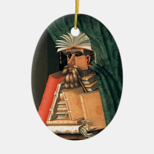 The Librarian Ceramic Ornament (Front)