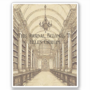 "The Library" Academia Bookplate Sticker
