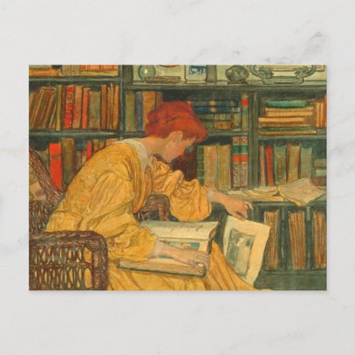 The Library By Elizabeth Shippen Postcard