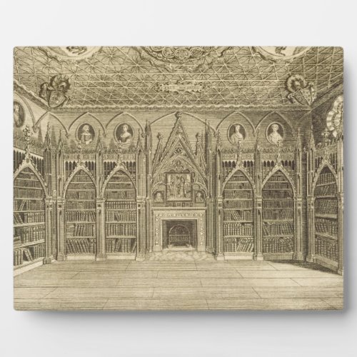 The Library engraved by Godfrey from Descriptio Plaque