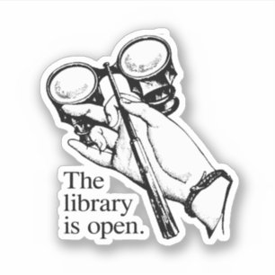 The library is open sticker