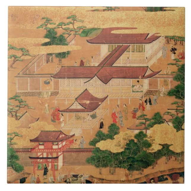 The Life and Pastimes of the Japanese Court, Tosa Ceramic Tile (Front)