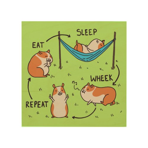 The life cycle of a Guinea Pig Wood Wall Art