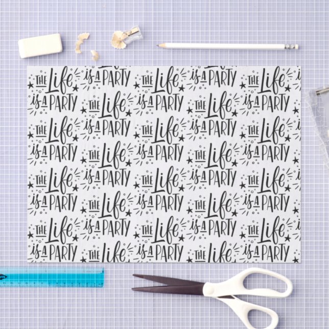 "The Life Is a Party" Tissue Paper – Cheerful Gift (Craft)