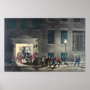 The Life of a Fireman - The Night Alarm - 1854 Poster