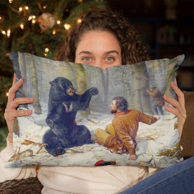 The Life of a Hunter  A Tight Fix Arthur Tait 1856 Accent Pillow (Creator Uploaded)