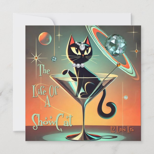 The Life Of A Showgirl Cat Invitation (Front)