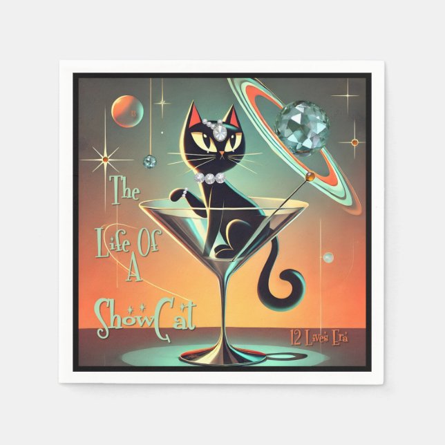 The Life Of A Showgirl Cat Napkins (Front)