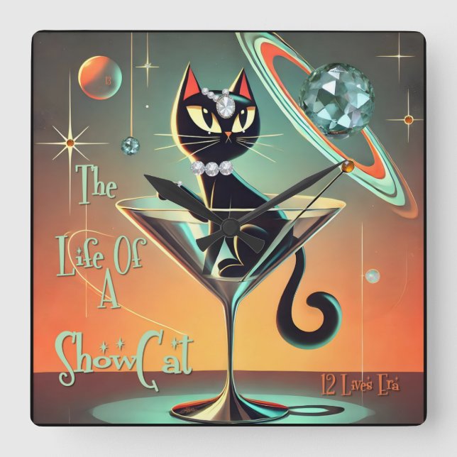The Life Of A Showgirl Cat Square Wall Clock (Front)