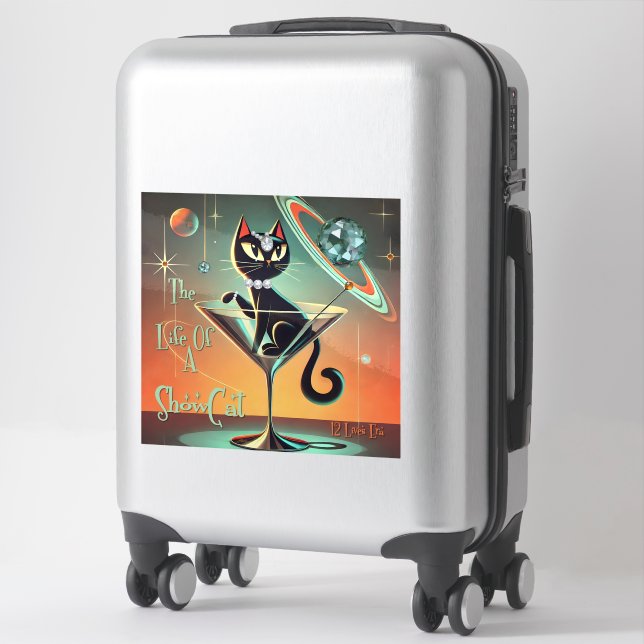 The Life Of A Showgirl Cat Sticker (Suitcase)