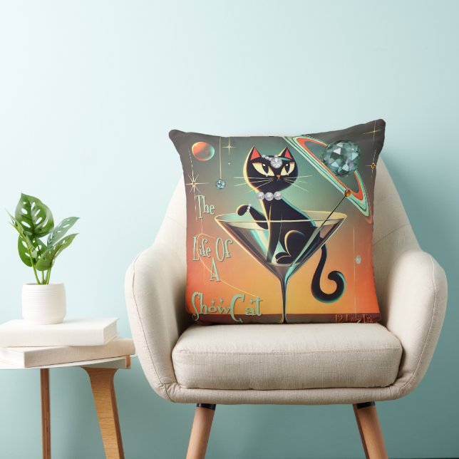 The Life Of A Showgirl Cat Throw Pillow (Chair)