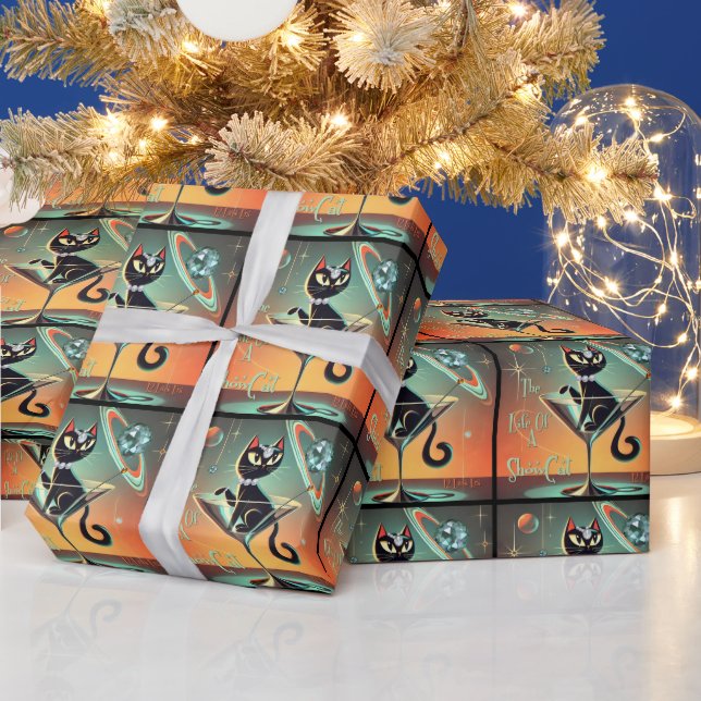 The Life Of A Showgirl Cat Wrapping Paper (Holidays)