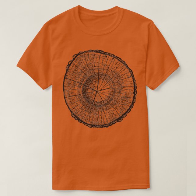 The Life of a Tree Tree Ring Design T-Shirt (Design Front)
