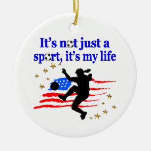 THE LIFE OF A USA SOCCER PLAYER DESIGN CERAMIC ORNAMENT