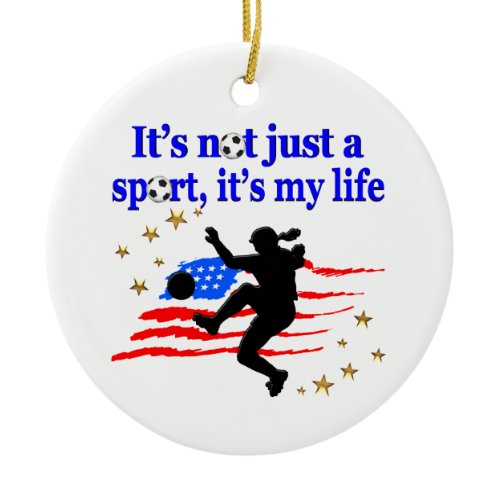 THE LIFE OF A USA SOCCER PLAYER DESIGN CERAMIC ORNAMENT