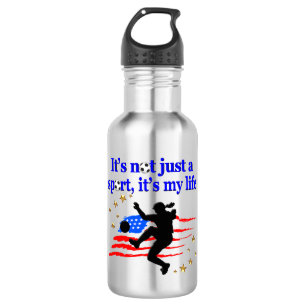 THE LIFE OF A USA SOCCER PLAYER DESIGN STAINLESS STEEL WATER BOTTLE