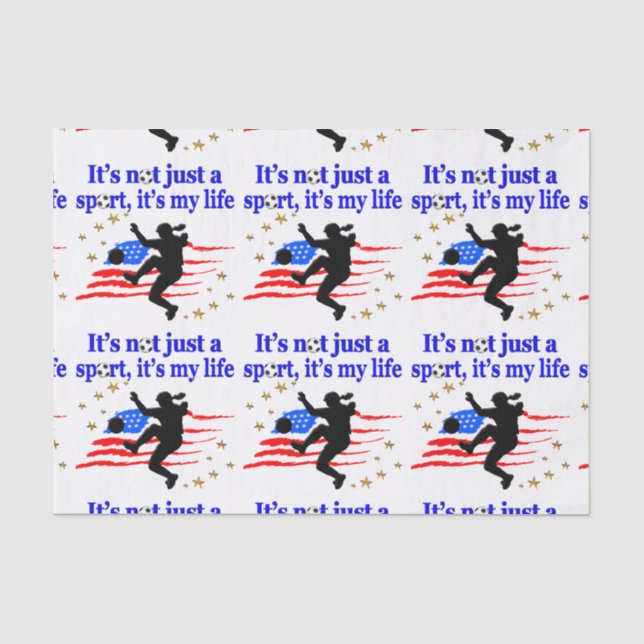 THE LIFE OF A USA SOCCER PLAYER DESIGN TISSUE PAPER (Front)