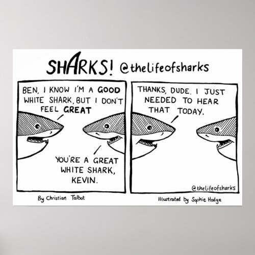 The Life of Sharks  Great White Shark Poster