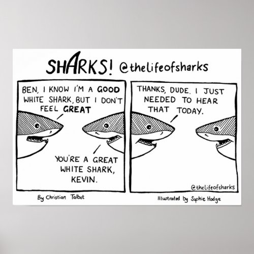 The Life of Sharks  Great White Shark Poster