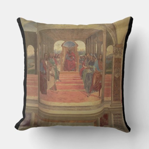 The Life of St Benedict fresco detail Throw Pillow