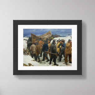 The Lifeboat Is Taken Through The Dunes Framed Art