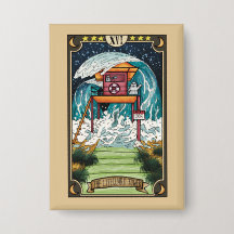 The Lifeguard Tower | Funny Tarot Card Button